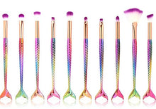 Load image into Gallery viewer, 10 Pcs Mermaid Makeup Brushes
