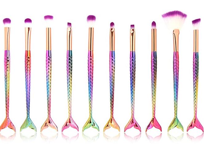 10 Pcs Mermaid Makeup Brushes